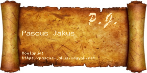 Pascus Jakus névjegykártya